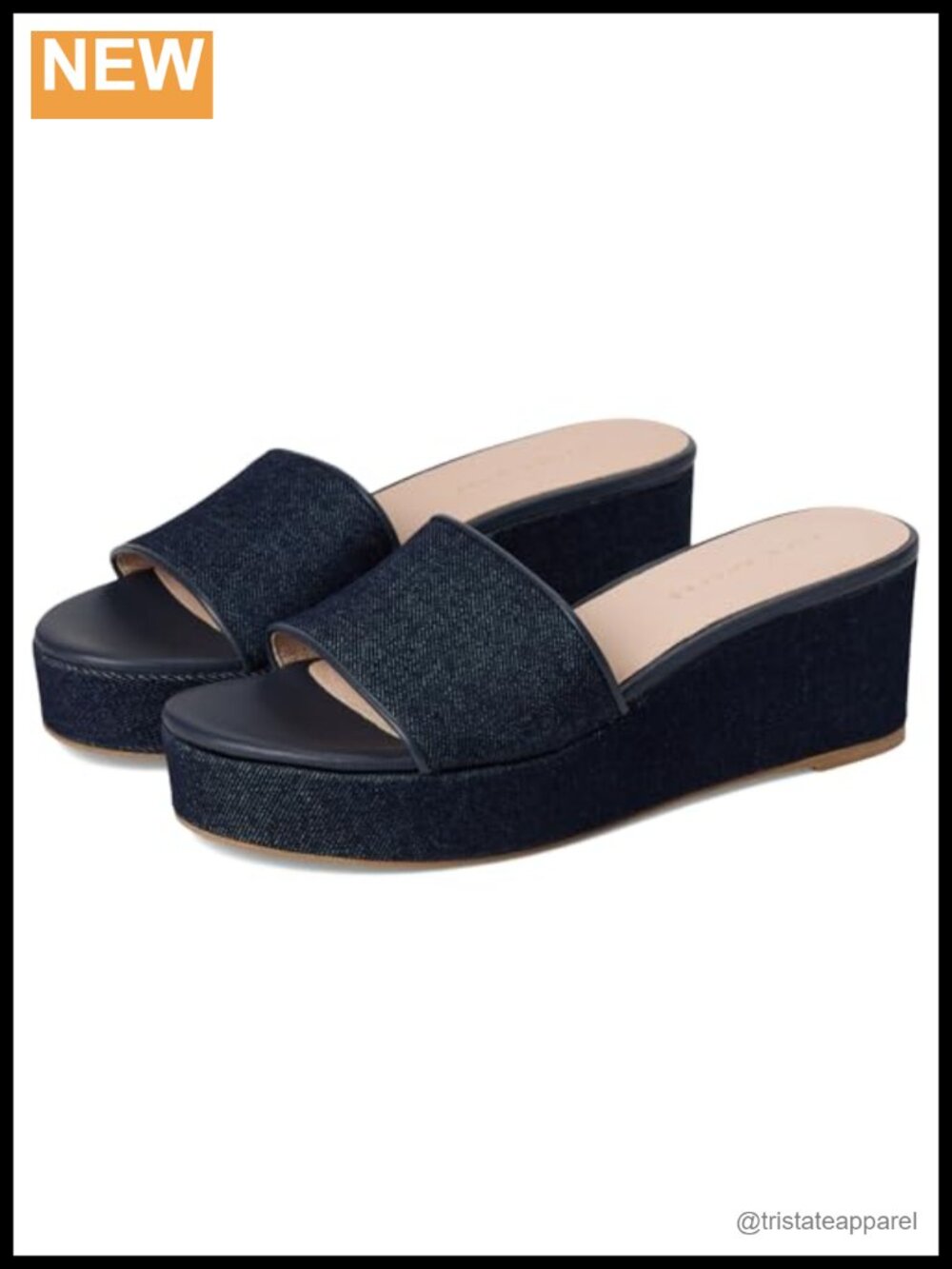 Wedge Sandals Mid-Wedge Heel Slide Slip On Cotton Leather Insole Casual